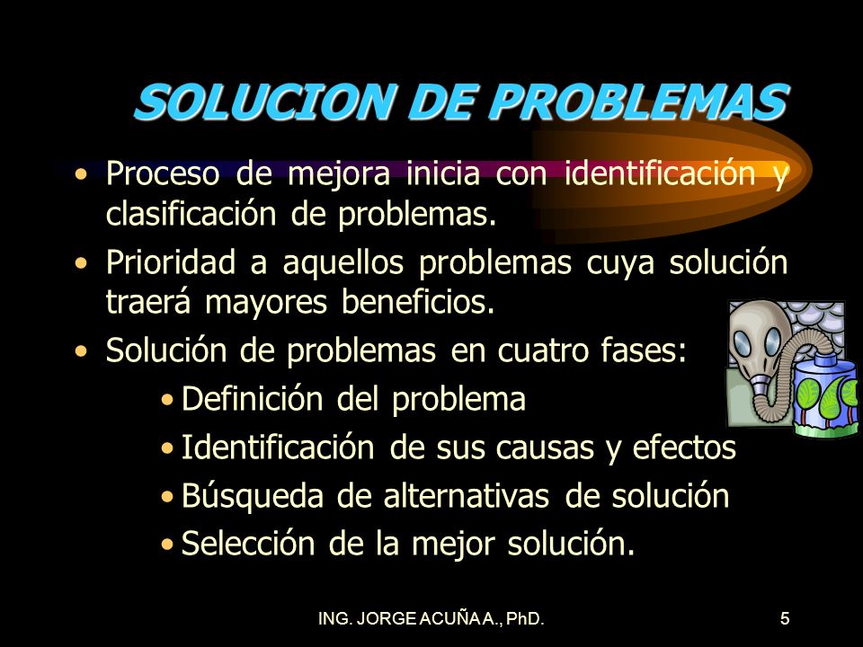 SOLUCION DE PROBLEMAS Proceso de mejora inicia con identificación y clasificación de problemas.