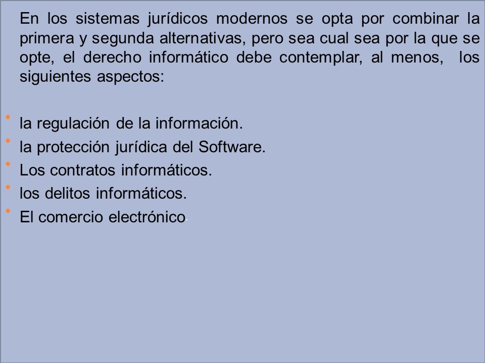 la regulación de la información. la protección jurídica del Software.