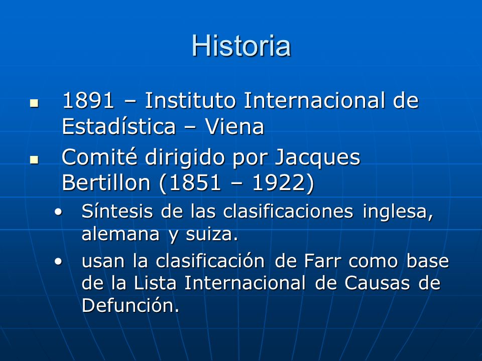 Historia 1891 – Instituto Internacional de Estadística – Viena