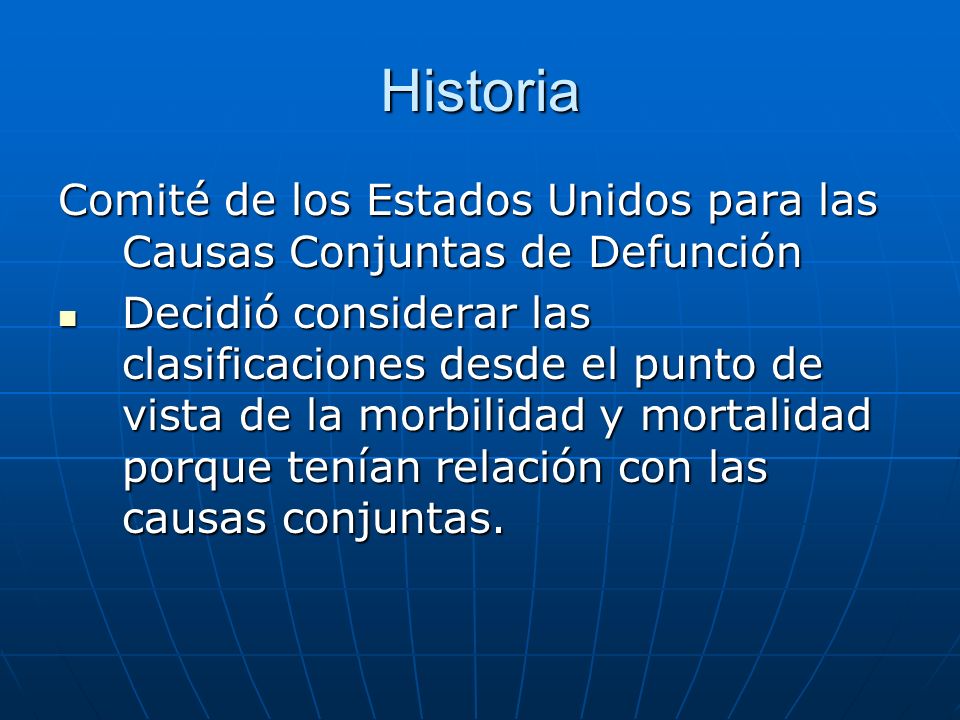 Historia Comité de los Estados Unidos para las Causas Conjuntas de Defunción.