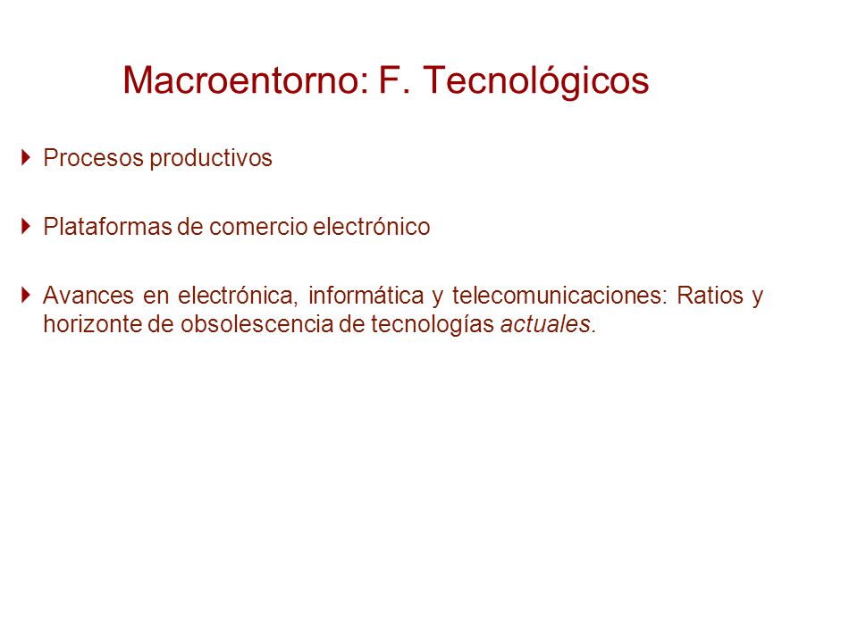 Macroentorno: F. Tecnológicos