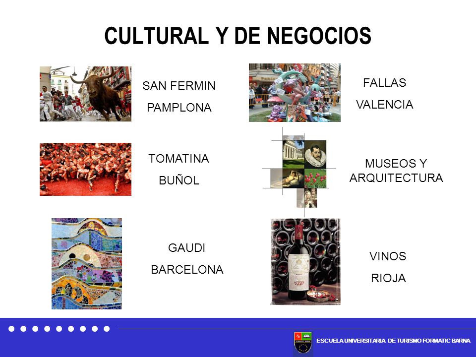 CULTURAL Y DE NEGOCIOS FALLAS SAN FERMIN VALENCIA PAMPLONA TOMATINA