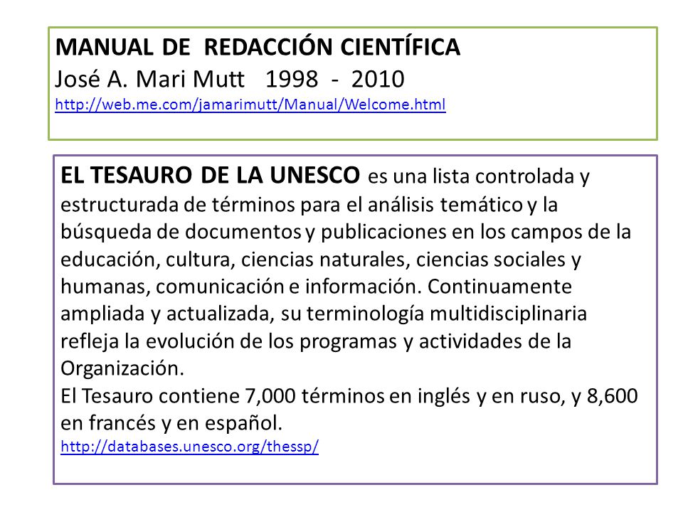 MANUAL DE REDACCIÓN CIENTÍFICA José A. Mari Mutt