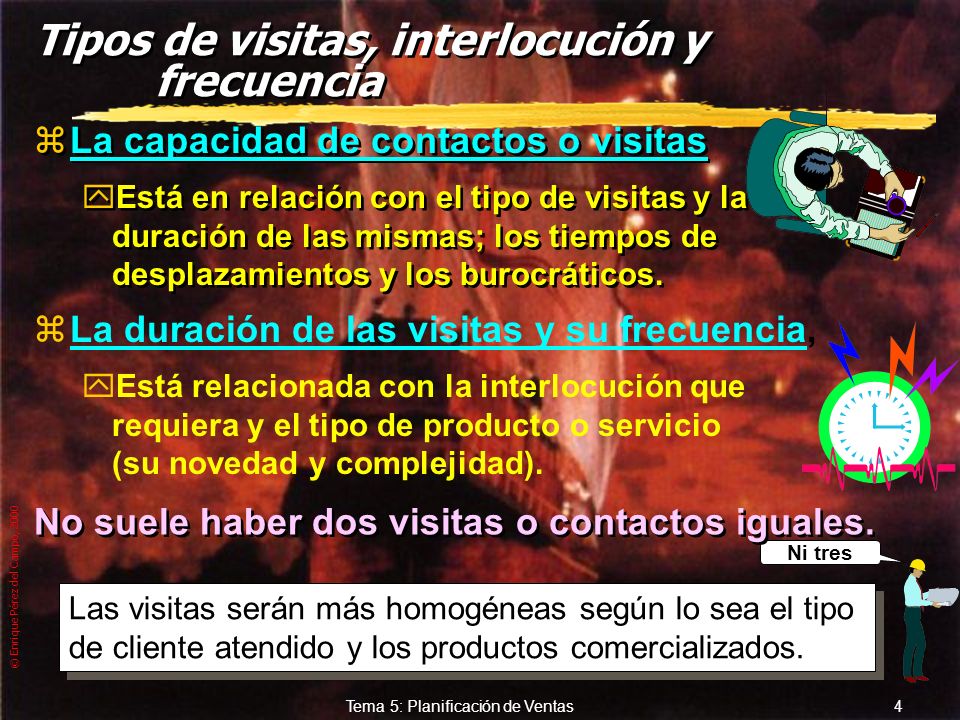 Tipos de visitas, interlocución y frecuencia