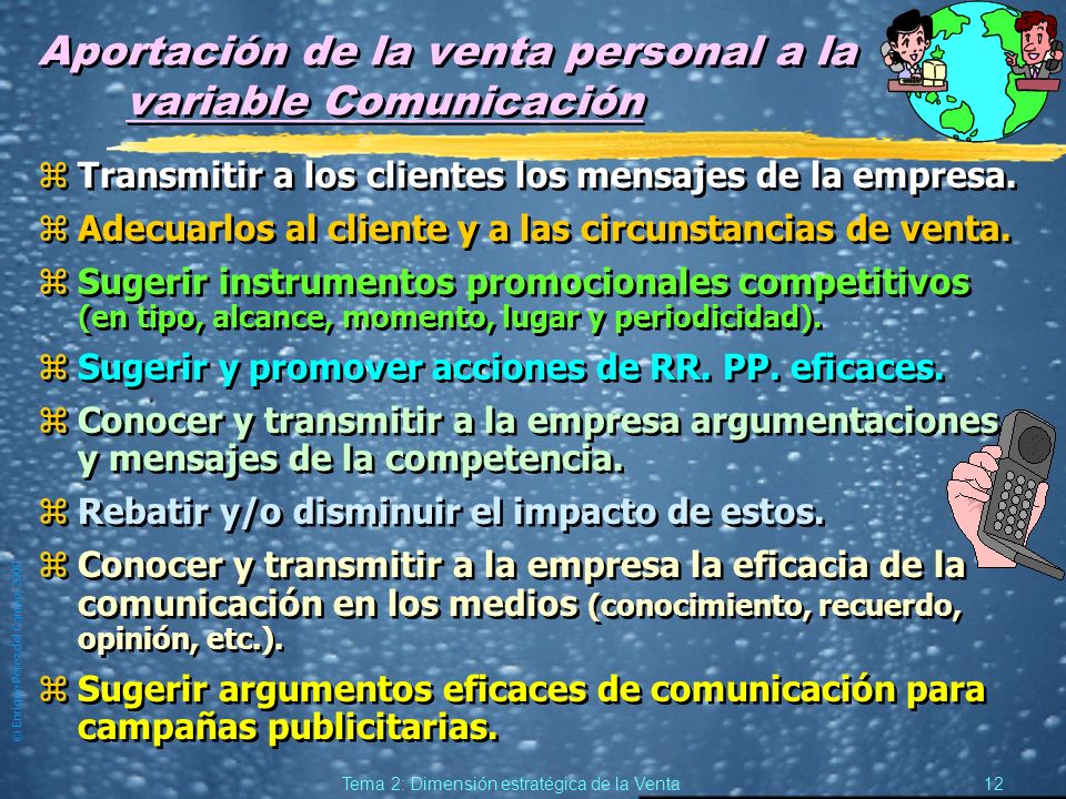 Aportación de la venta personal a la variable Comunicación