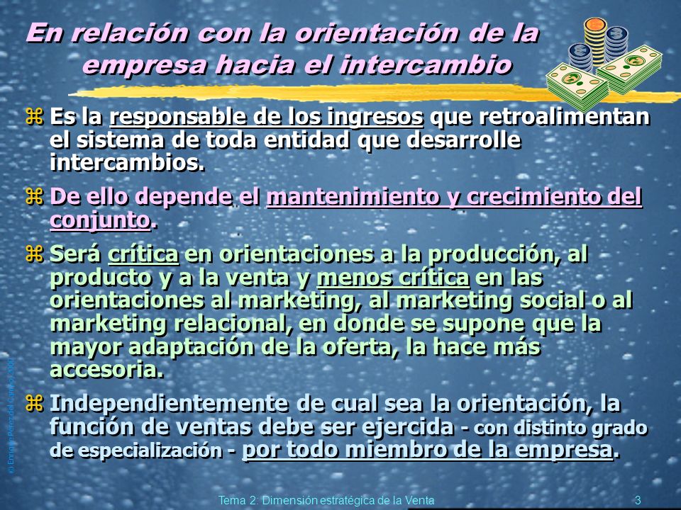 En relación con la orientación de la empresa hacia el intercambio