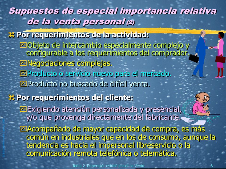 Supuestos de especial importancia relativa de la venta personal (2)