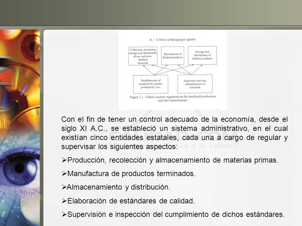 Con el fin de tener un control adecuado de la economía, desde el siglo XI A.C., se estableció un sistema administrativo, en el cual existían cinco entidades estatales, cada una a cargo de regular y supervisar los siguientes aspectos: