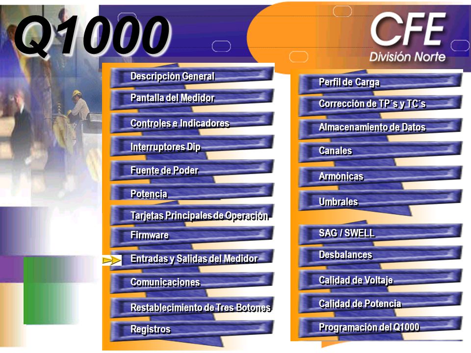 Q1000 Descripción General Perfil de Carga Pantalla del Medidor