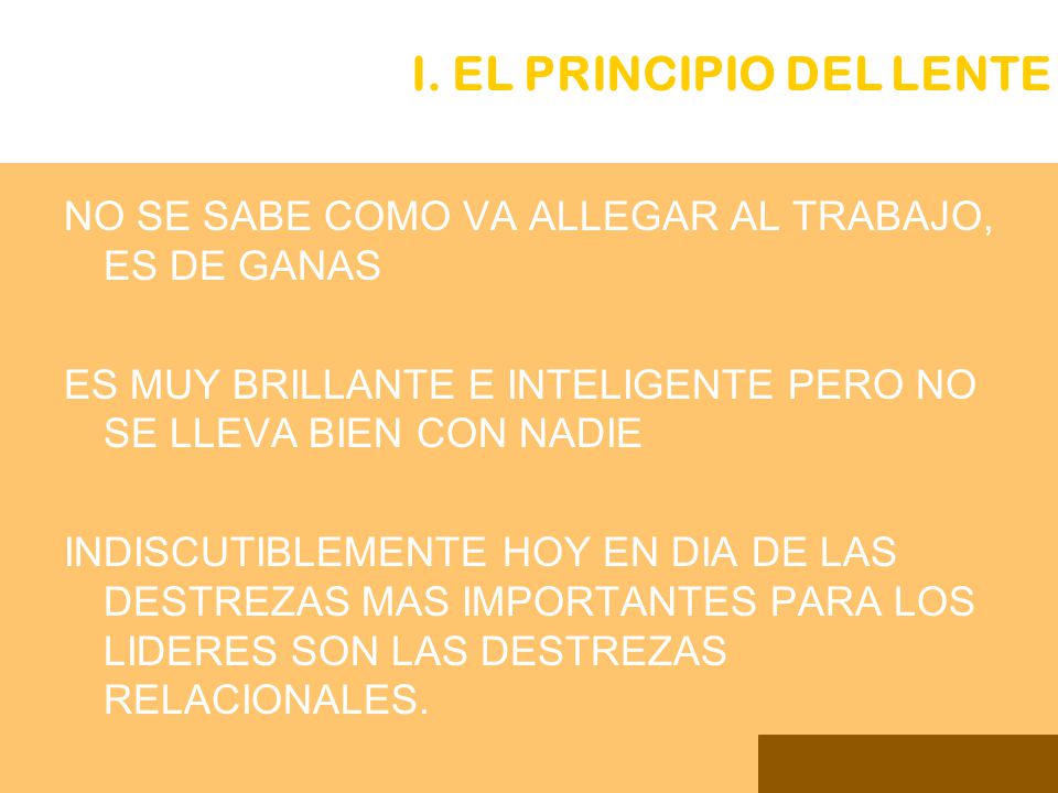 I. EL PRINCIPIO DEL LENTE