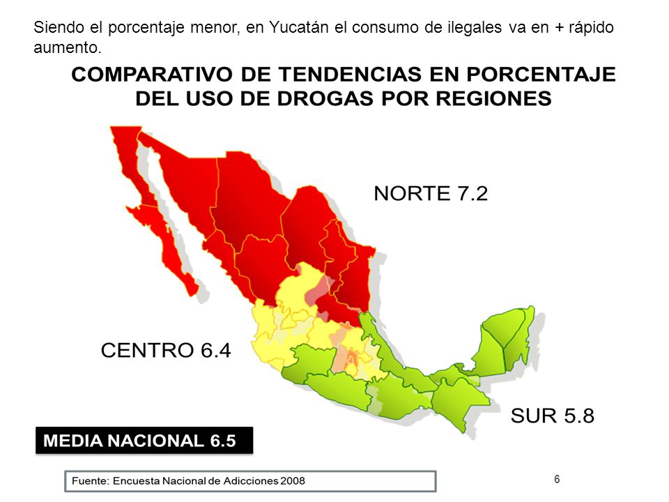 Siendo el porcentaje menor, en Yucatán el consumo de ilegales va en + rápido aumento.