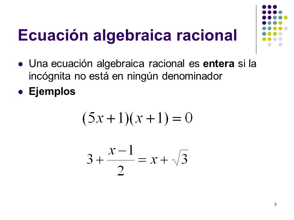 Ecuación algebraica racional