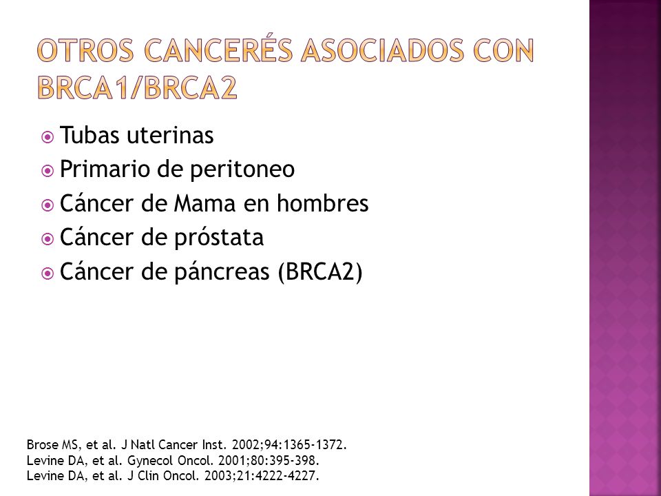 Otros Cancerés Asociados con BRCA1/BRCA2