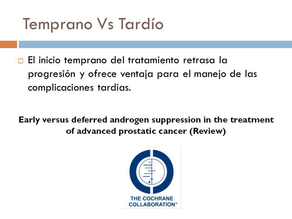 Temprano Vs Tardío El inicio temprano del tratamiento retrasa la progresión y ofrece ventaja para el manejo de las complicaciones tardias.