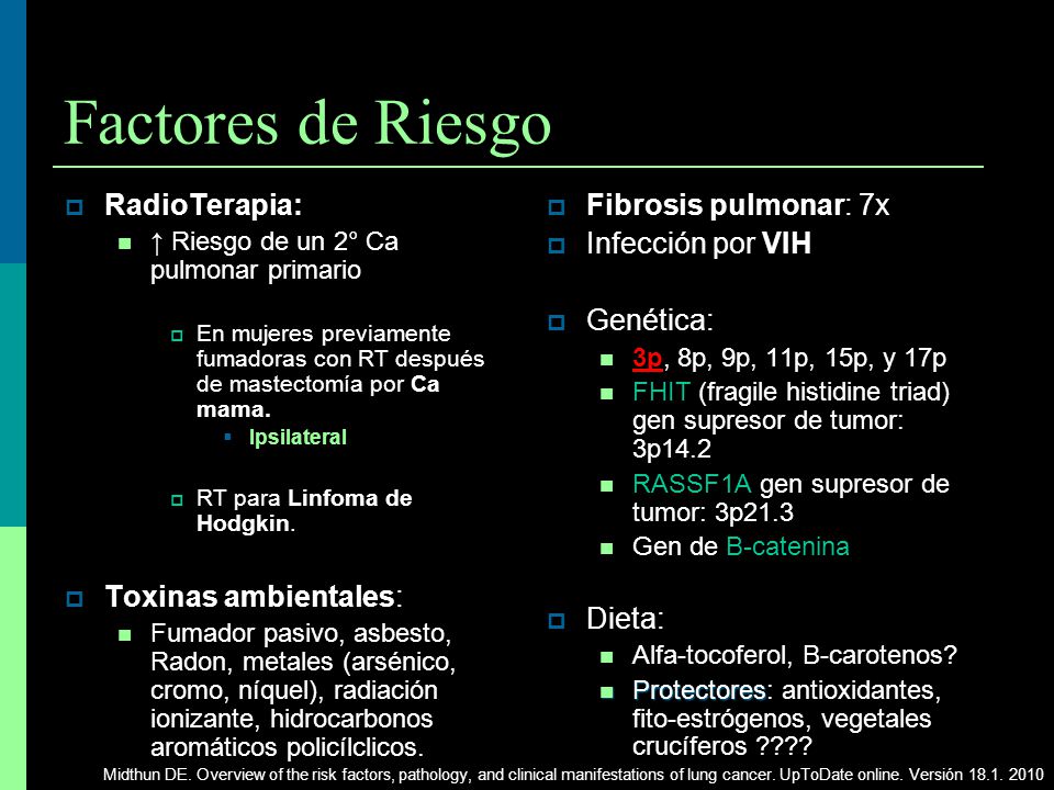 Factores de Riesgo RadioTerapia: Toxinas ambientales: