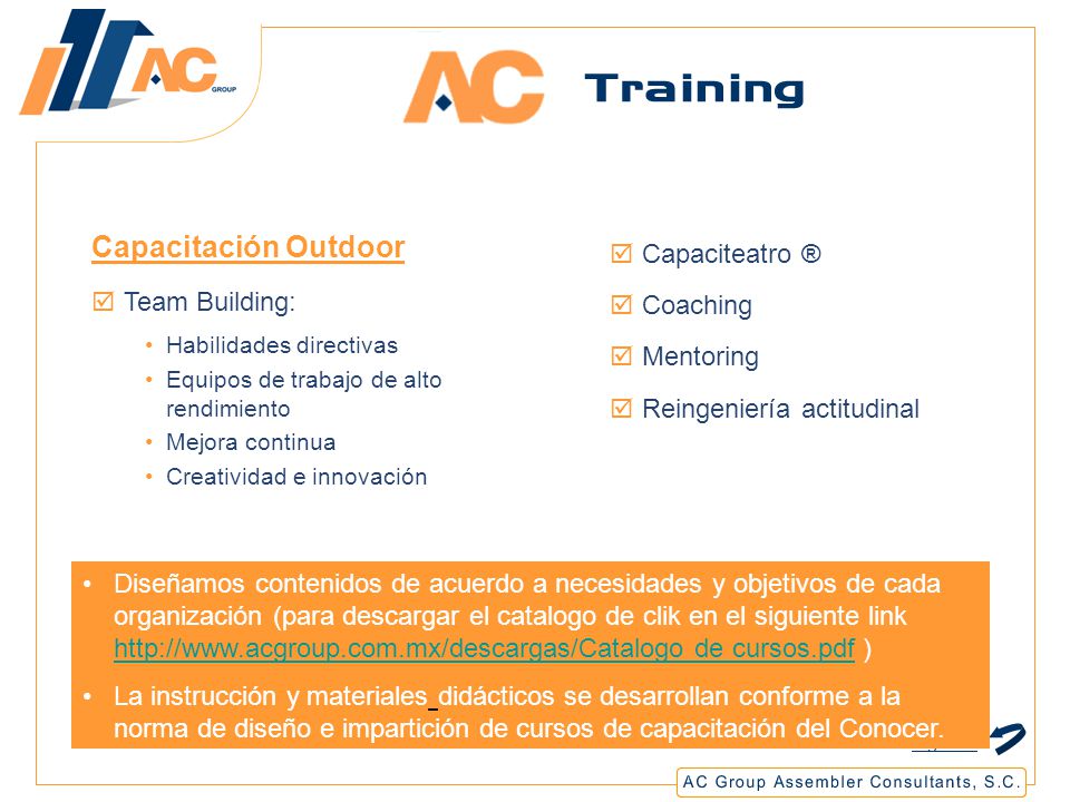 Capacitación Outdoor Capaciteatro ® Team Building: Coaching Mentoring