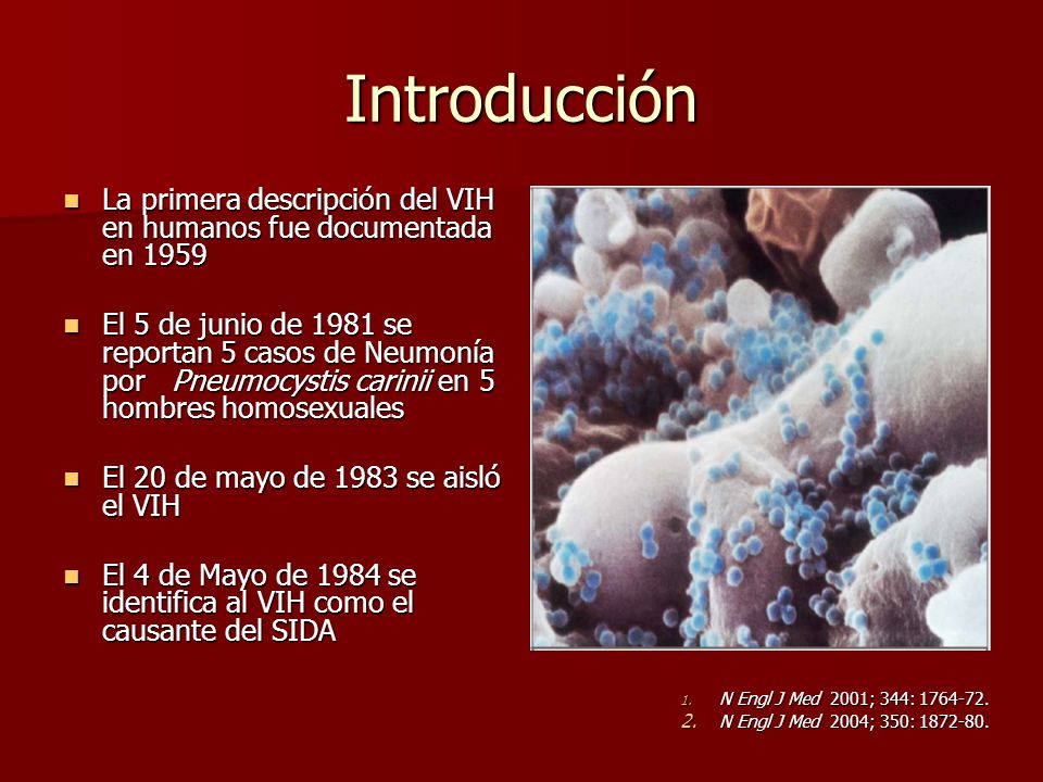 Introducción La primera descripción del VIH en humanos fue documentada en