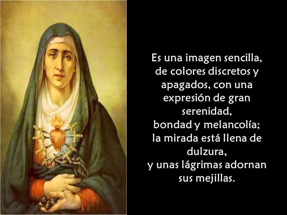 de colores discretos y apagados, con una expresión de gran serenidad,