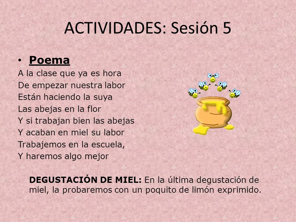 ACTIVIDADES: Sesión 5 Poema A la clase que ya es hora
