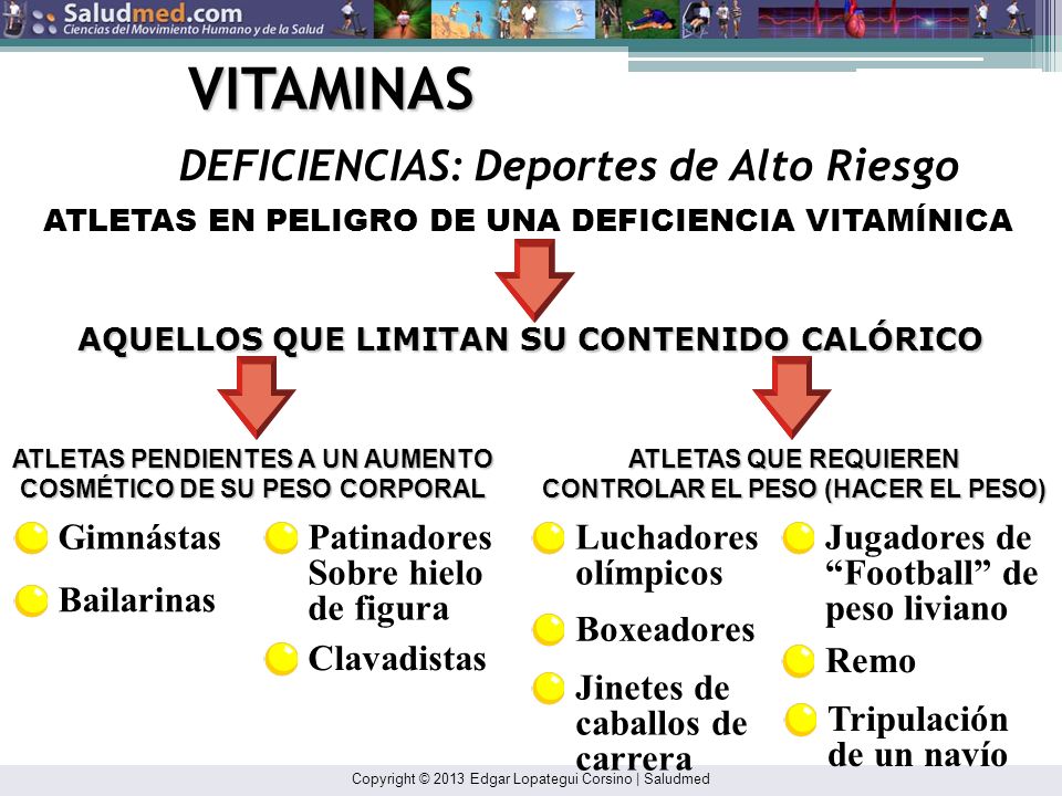 VITAMINAS DEFICIENCIAS: Deportes de Alto Riesgo Gimnástas Patinadores