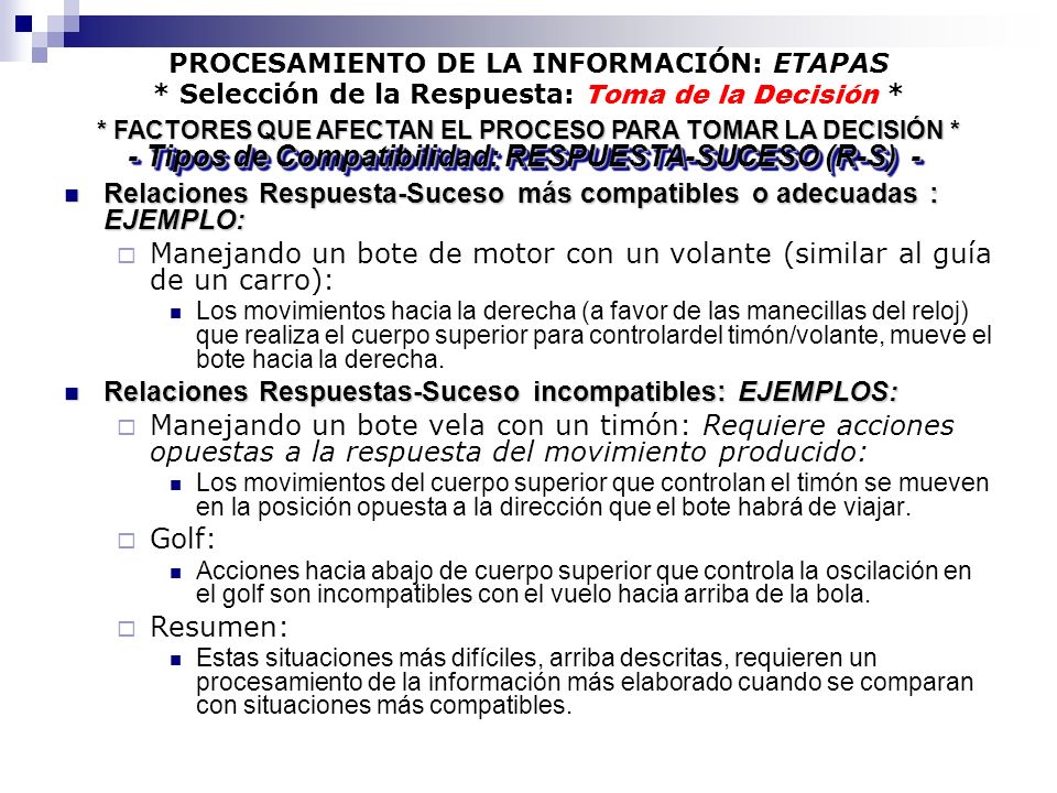 - Tipos de Compatibilidad: RESPUESTA-SUCESO (R-S) -