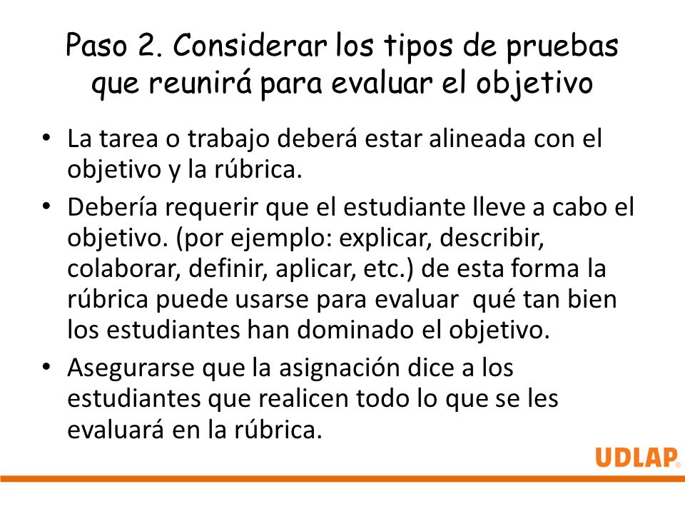 Paso 2. Considerar los tipos de pruebas que reunirá para evaluar el objetivo