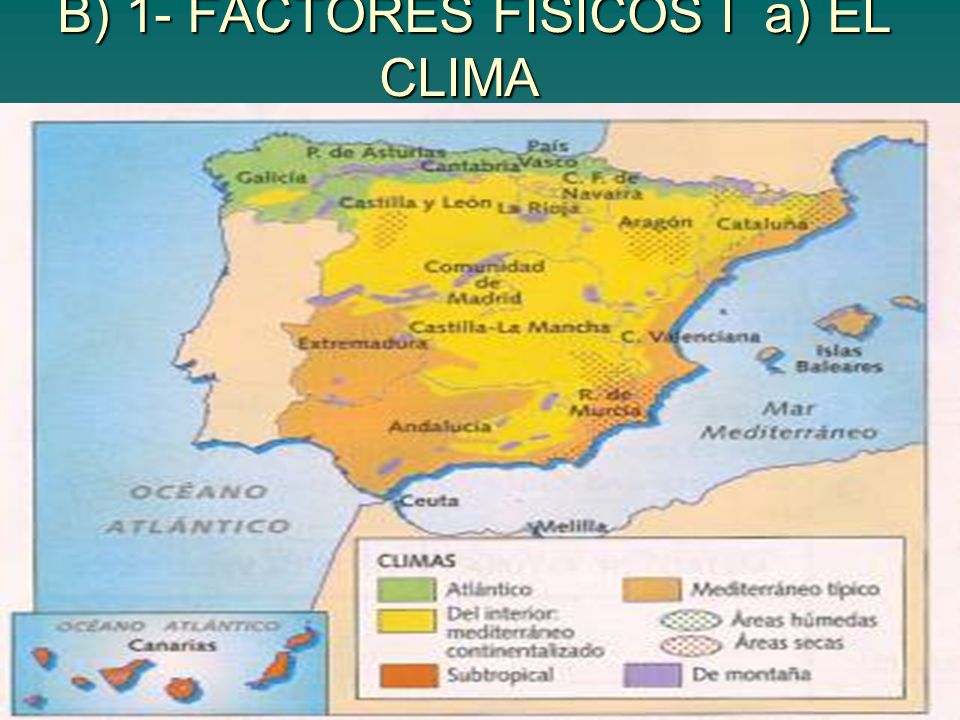 B) 1- FACTORES FISICOS I a) EL CLIMA