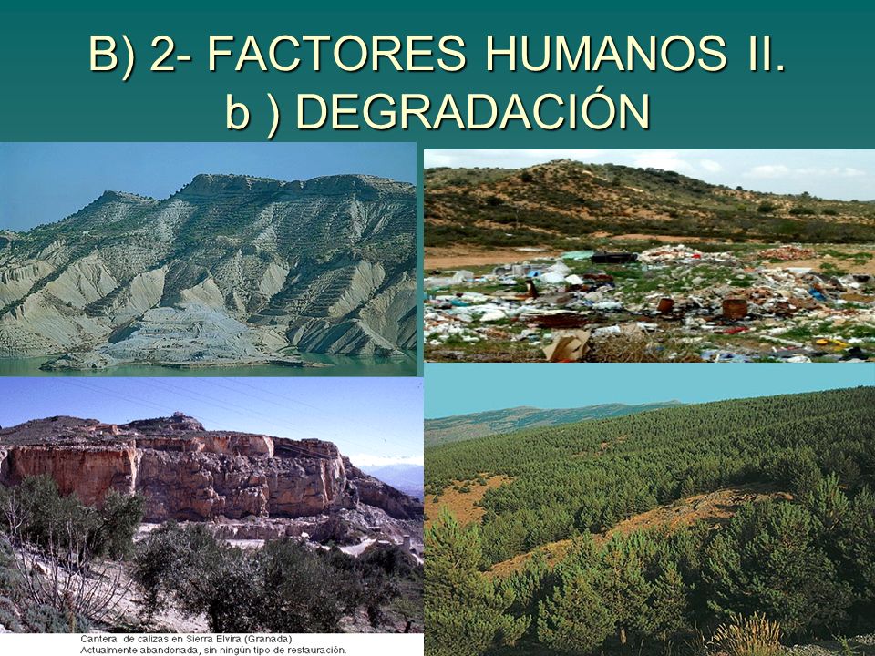 B) 2- FACTORES HUMANOS II. b ) DEGRADACIÓN