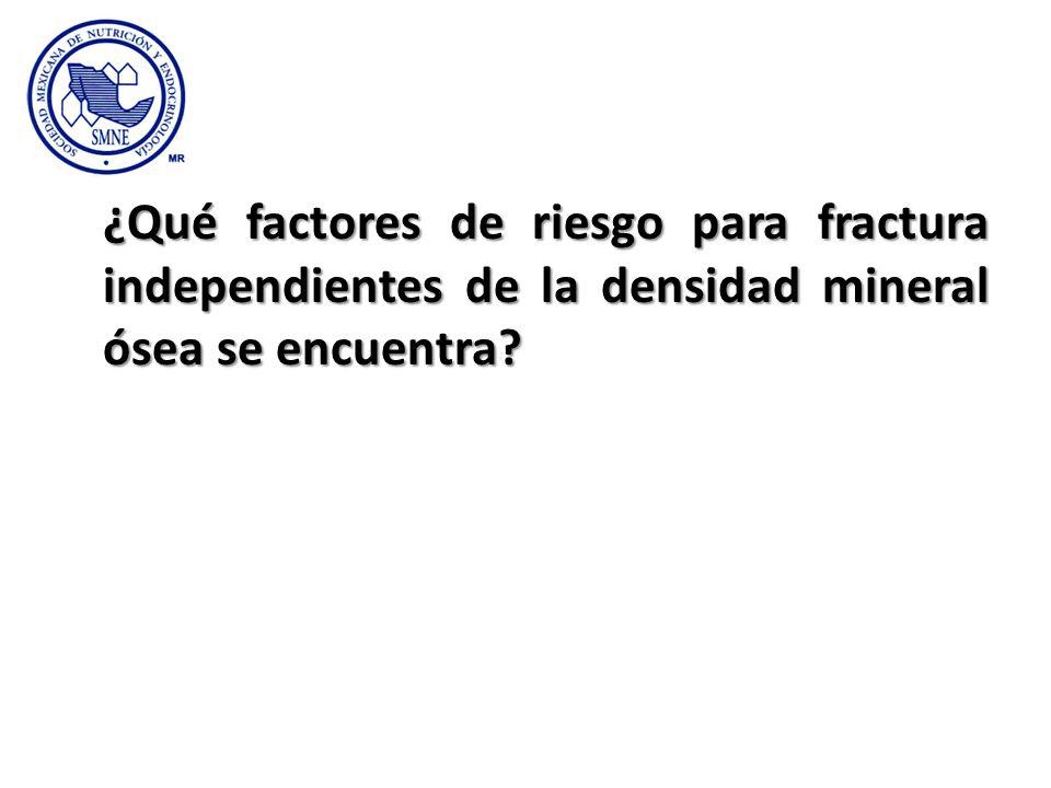 ¿Qué factores de riesgo para fractura independientes de la densidad mineral ósea se encuentra