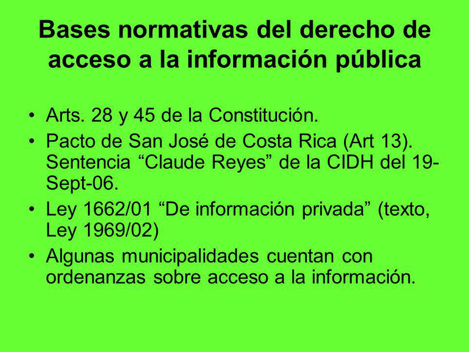 Bases normativas del derecho de acceso a la información pública