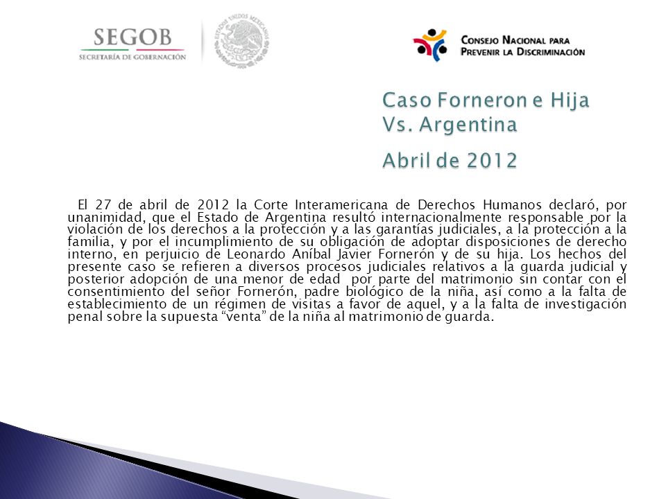 Caso Forneron e Hija Vs. Argentina Abril de 2012