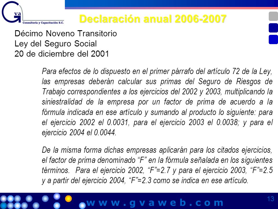 Declaración anual w w w . g v a w e b . c o m
