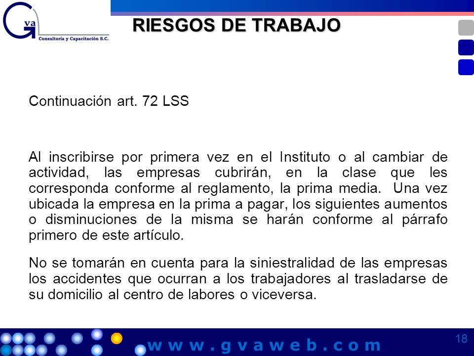 RIESGOS DE TRABAJO w w w . g v a w e b . c o m