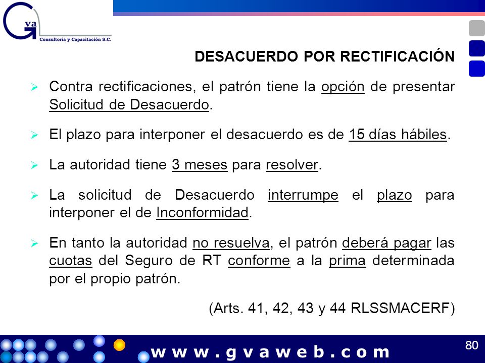 w w w . g v a w e b . c o m DESACUERDO POR RECTIFICACIÓN