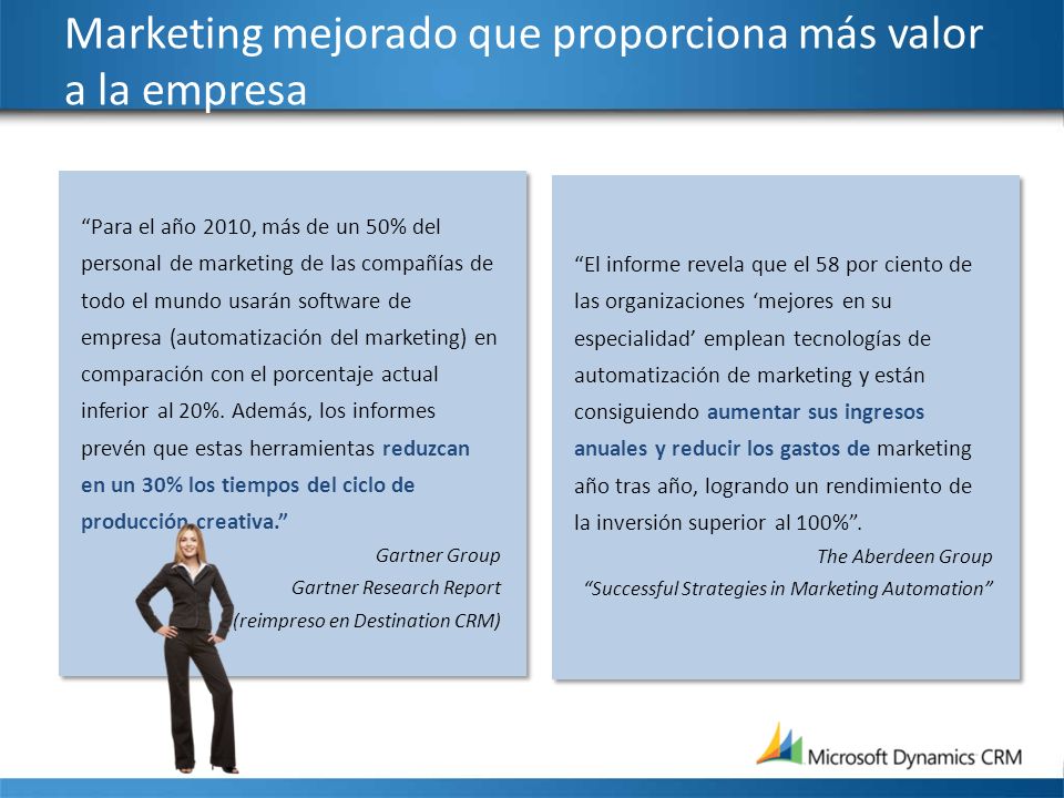 Marketing mejorado que proporciona más valor a la empresa