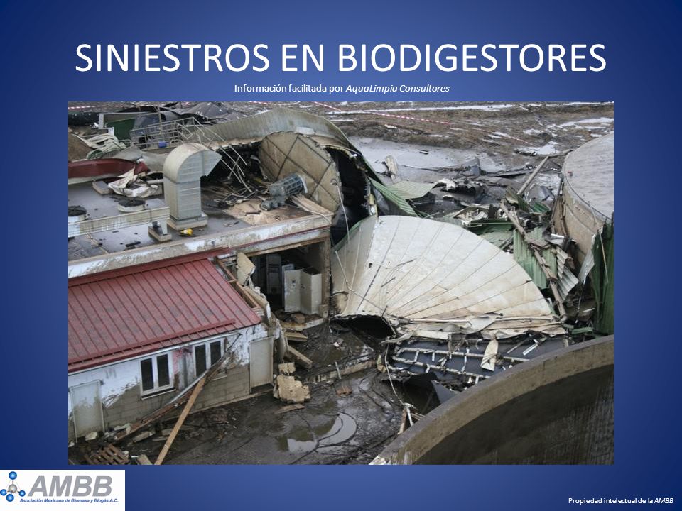 SINIESTROS EN BIODIGESTORES Información facilitada por AquaLimpia Consultores