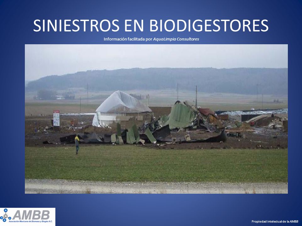 SINIESTROS EN BIODIGESTORES Información facilitada por AquaLimpia Consultores