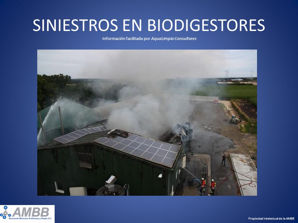 SINIESTROS EN BIODIGESTORES Información facilitada por AquaLimpia Consultores