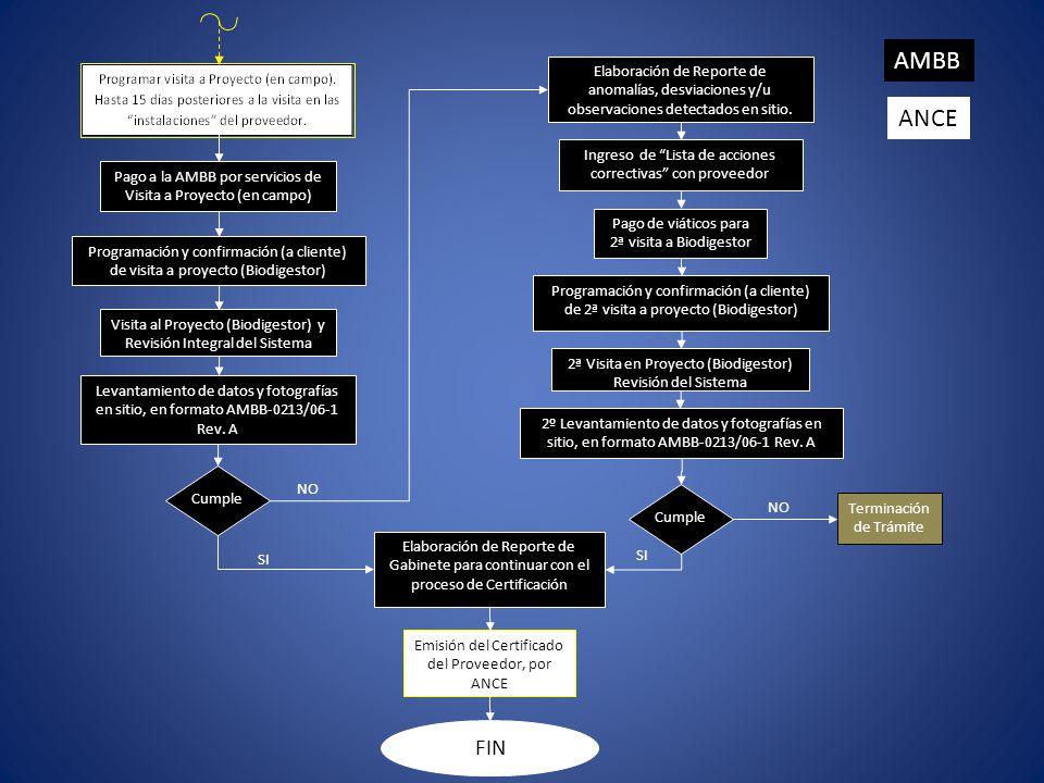AMBB Elaboración de Reporte de anomalías, desviaciones y/u observaciones detectados en sitio. ANCE.