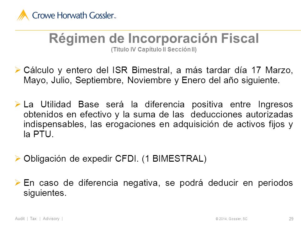 Régimen de Incorporación Fiscal (Titulo IV Capítulo II Sección II)