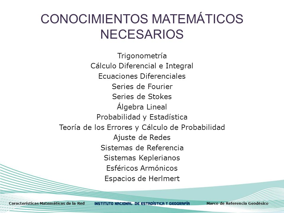 CONOCIMIENTOS MATEMÁTICOS NECESARIOS