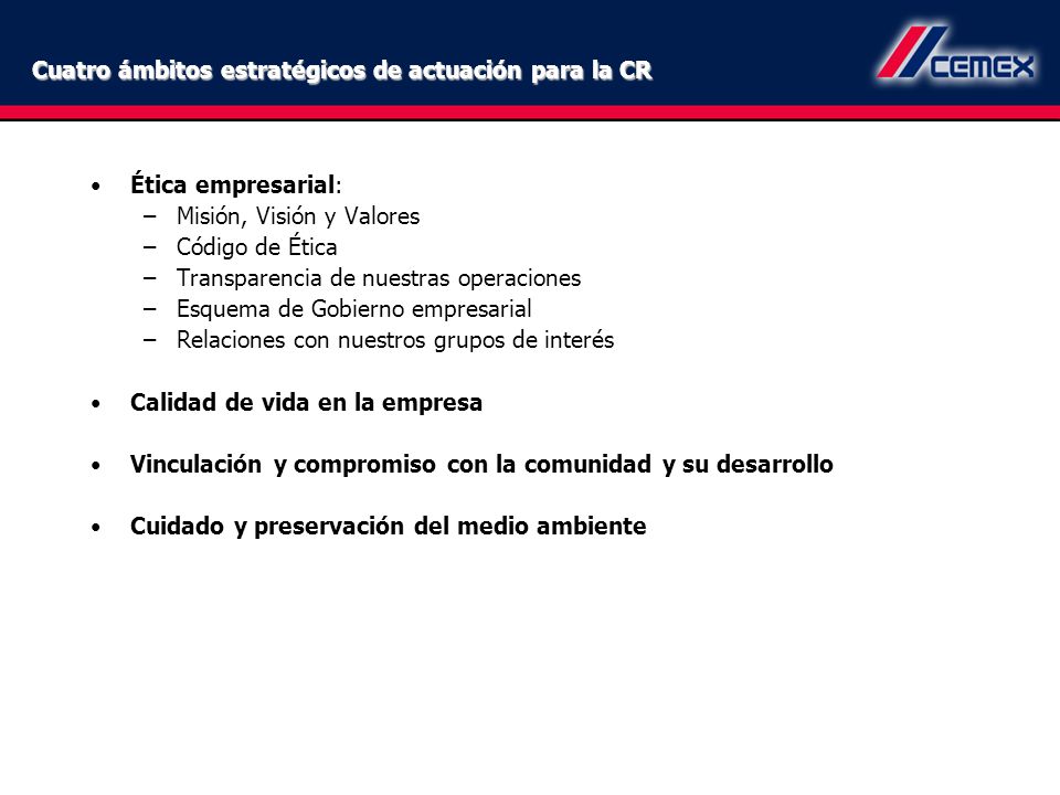 Cuatro ámbitos estratégicos de actuación para la CR
