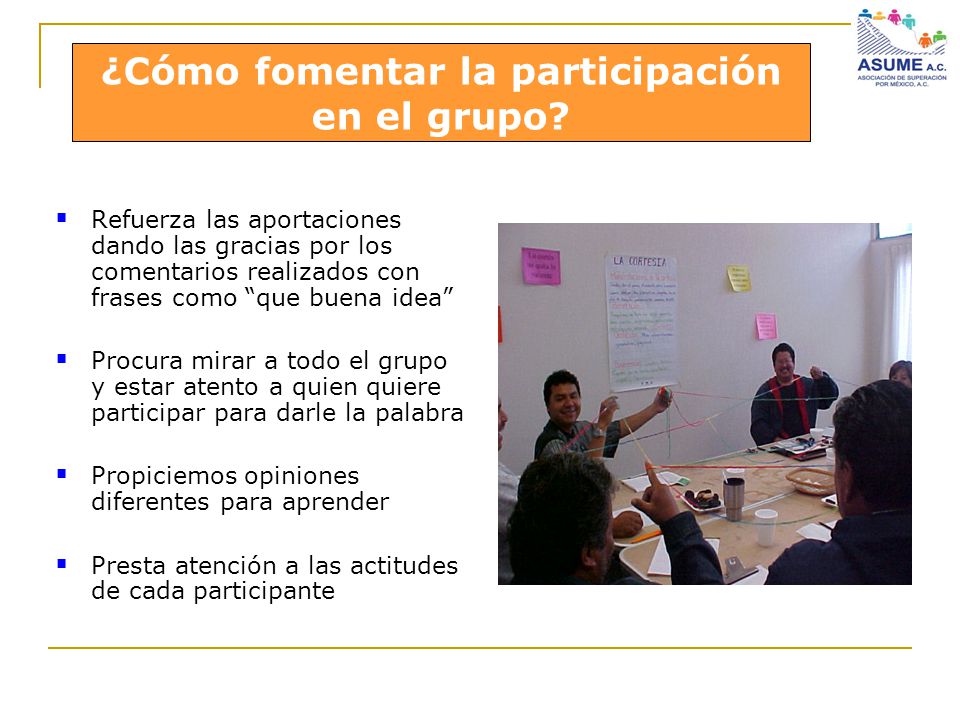 ¿Cómo fomentar la participación en el grupo en el grupo