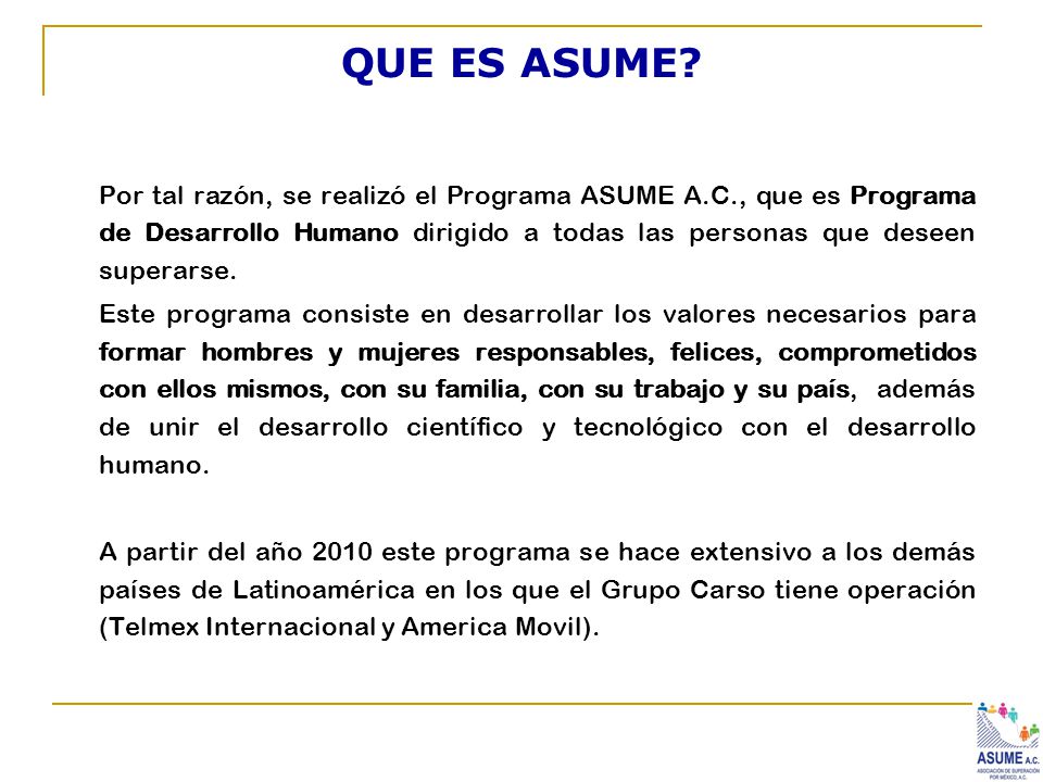 QUE ES ASUME