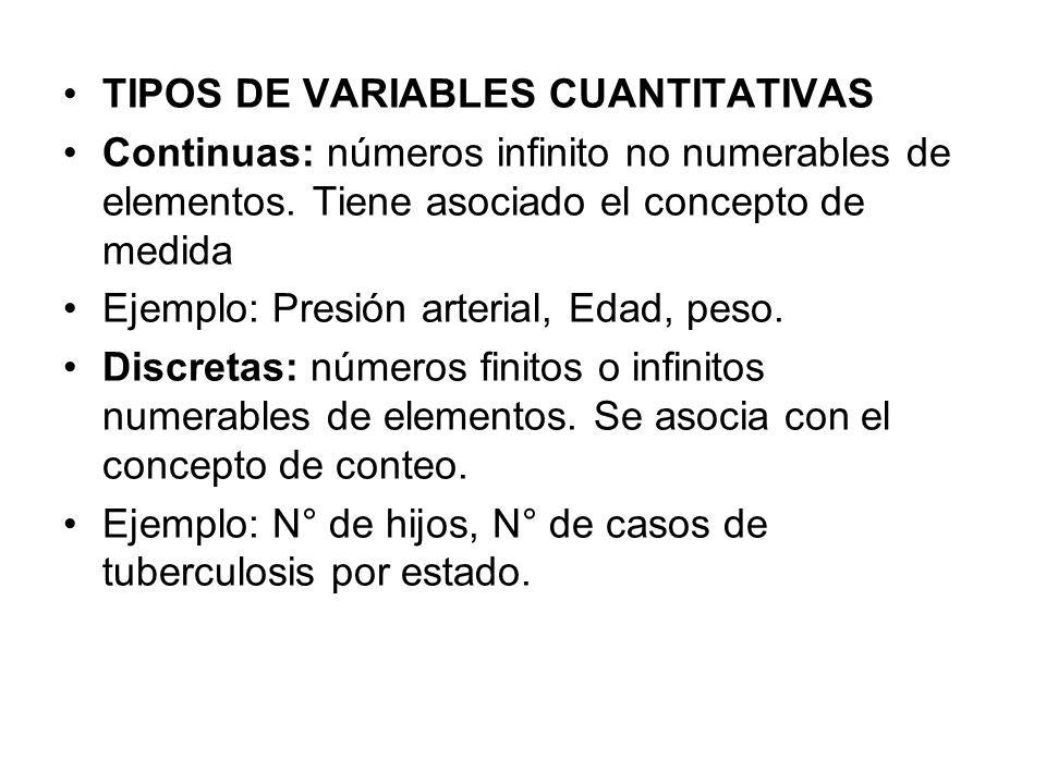 TIPOS DE VARIABLES CUANTITATIVAS