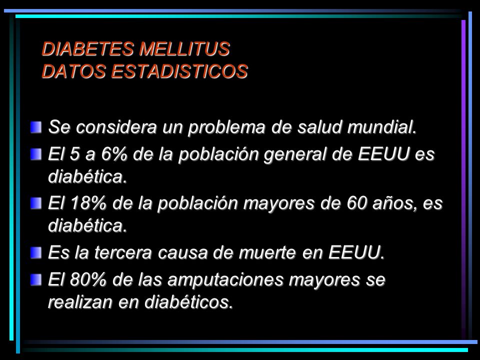 DIABETES MELLITUS DATOS ESTADISTICOS