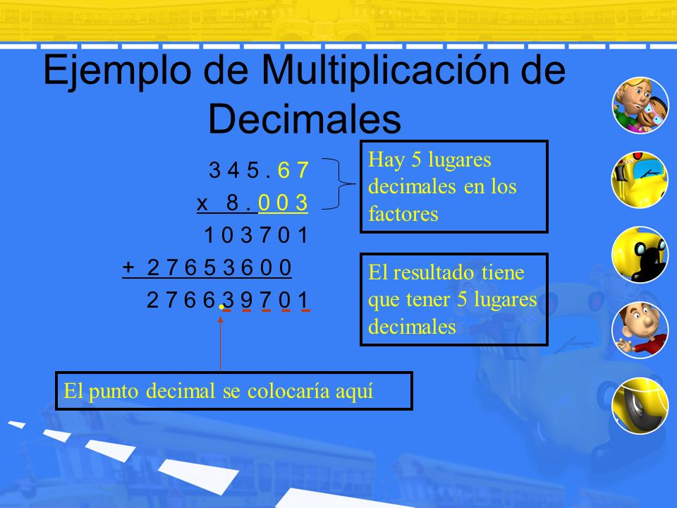 Ejemplo de Multiplicación de Decimales