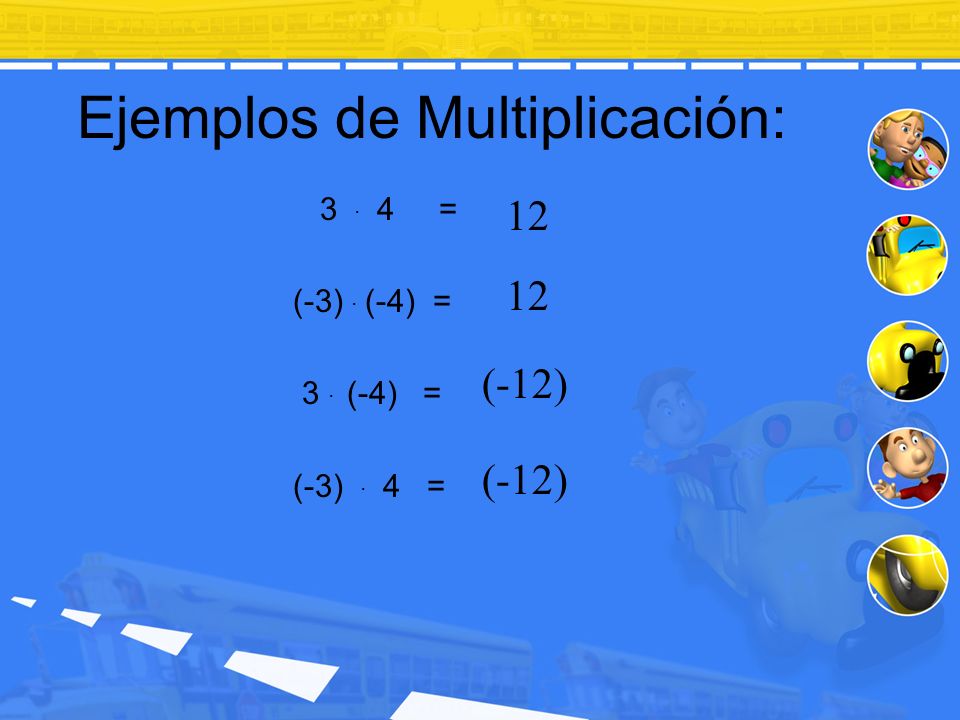 Ejemplos de Multiplicación: