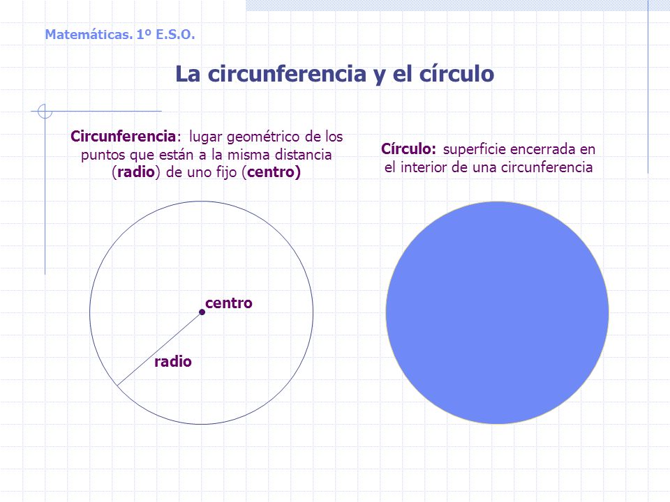 La circunferencia y el círculo