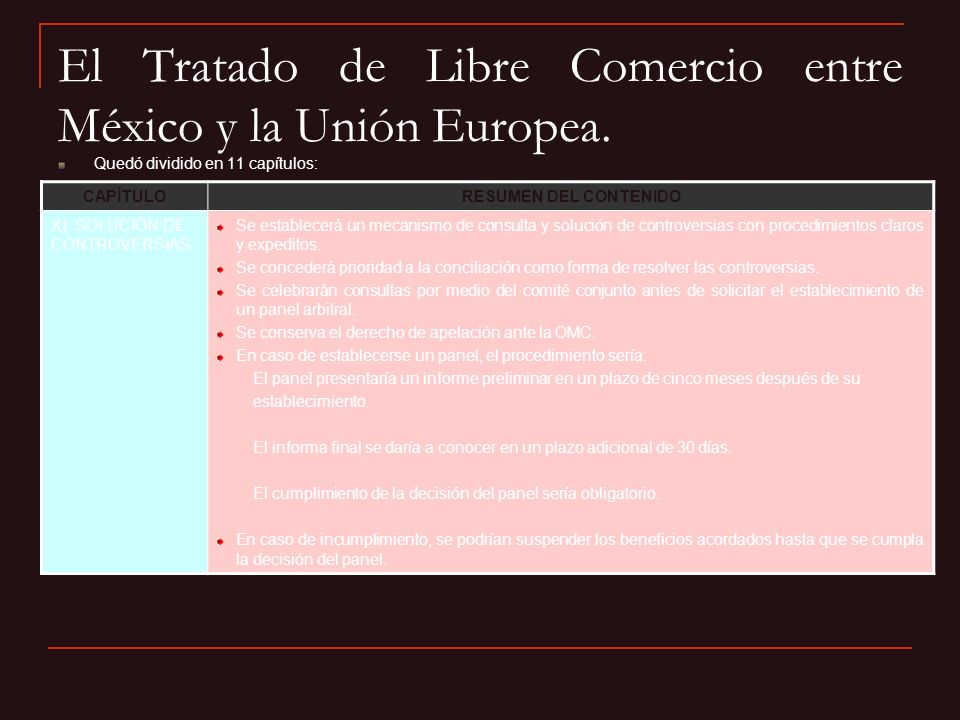El Tratado de Libre Comercio entre México y la Unión Europea.
